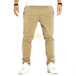 Solid color simple men's chino pants, slim-fit version, support customization