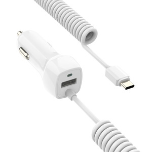 Portatile 2in1 veloce veloce Tipo di carica c / micro usb caricabatteria da auto costruito con primavera cavo del caricatore per il <span class=keywords><strong>iphone</strong></span> tipo c micro telefono - Product Image 6