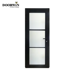 10 Years Warranty Aluminum Profile Resistance Aluminum Entry Door Hurricane Impact Aluminum Black Glass Casement Door With Grill