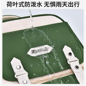 Sesame Baby Student Backpack 15 Inches Large Capacity Unisex School Bag Solid Color Design - Product Image 5