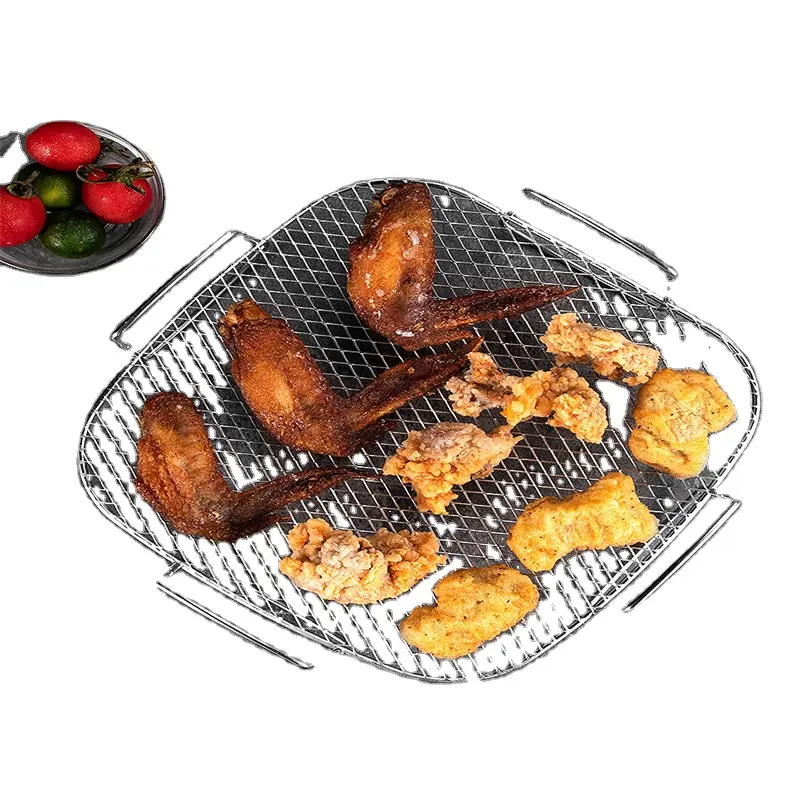 Produit chaud Usine Directe Épaissie En Acier Inoxydable Barbecue Rack Viande Légumes portable charbon de bois grill