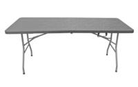 Mobilier d'extérieur de 6 pieds en plastique HDPE table de camping pliante ensemble de table de bière en grain de bois table de jardin vente en gros