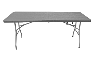 Venta al por mayor de 6 pies de muebles de exterior de plástico HDPE mesa de camping plegable de grano de madera mesa de cerveza conjunto de mesa de jardín - Product Image 5