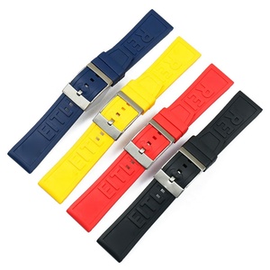 Correa de reloj de goma blanda roja, naranja y azul al por mayor, correa de reloj de silicona de 22mm y 24mm para <span class=keywords><strong>Breitling</strong></span> Super Ocean <span class=keywords><strong>Watch</strong></span> Avenger - Product Image 2