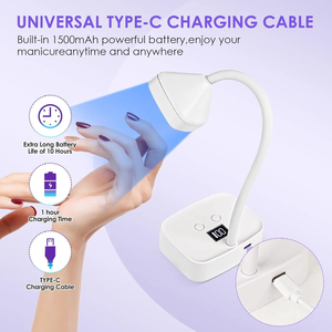 โคมไฟเล็บไร้สาย LED UV เครื่องอบเล็บแบบชาร์จไฟได้ ระบบสัมผัสอัตโนมัติ 360 องศา โคมไฟตั้งโต๊ะแบบโค้งงอได้ - Product Image 5