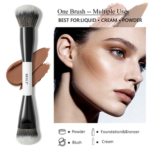 Singoli capelli sintetici doppio lato <span class=keywords><strong>pennelli</strong></span> per il <span class=keywords><strong>trucco</strong></span> per il viso stili piatti/rotondi per il contorno fondotinta correttore Blush applicazione - Product Image 6