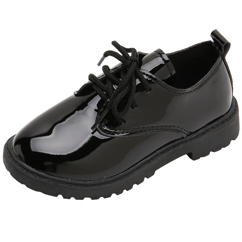 Children's Leather shoes British leisure Style small black leather shoes K01
