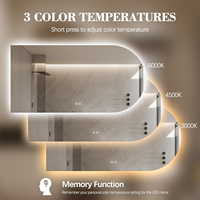 Miroir de salle de bain LED mural avec commande tactile, anti-buée, miroir intelligent pour la maison, l'hôtel et la salle de bain