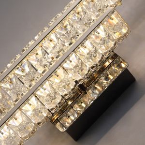 Applique murale moderne créative en cuivre LED pour chambre à coucher décorative de chevet en cristal de luxe doré - Product Image 6