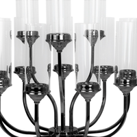 ZM018 Exquisite 48 "Grand Chandelier Noir à 12 Bras-Idéal pour le centre de table de mariage et d'événement