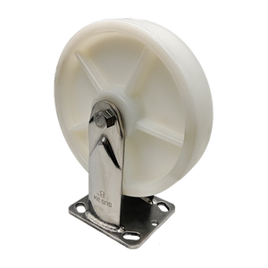 ล้อไนลอน PA6 ขนาด 8 นิ้ว 200 มม. แบบยึดติด พร้อมล้อสแตนเลส รับน้ำหนัก 400 กก. สำหรับรถเข็น ตู้คอนเทนเนอร์ ล้อเลื่อนสำหรับงานหนัก - Product Image 1