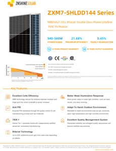 แผงโซลาร์เซลล์ ZNshine 550w ระดับ Tier 1 ยี่ห้อ Monocrystalline กำลังไฟ 550 วัตต์ แบบ N ชนิด 182 มม. มาตรฐาน สินค้าในคลังสินค้าสหรัฐอเมริกา - Product Image 3