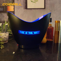 Seau à Glace LED Grande Capacité 5L 7L 8L 12L, Rafraîchisseur à Vin LED Étanche avec Changement de Couleurs, Seau Rétro pour Champagne, Vin, Glace, Bière