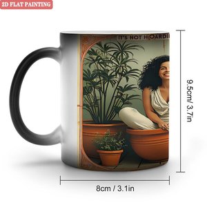 Frosted Black <b>Ceramic</b> <b>Mug</b> 11oz Heat Sensitive Color Changing Magic Cup Office Pantry Storage - Product Image 1