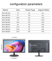 Moniteur de jeu plat ou incurvé pour ordinateur de bureau, 17, 18,5, 19, 19,5, 21,5, 23,8 pouces, 144 Hz, 165 Hz, écran LCD