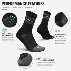 Custom logo Cotton Black Sports <strong>Socks</strong> <strong>Mens</strong> Black Athletic <strong>Socks</strong> Cycling <strong>Men</strong> <strong>Gym</strong> Workout Terry Sport Sox Crew Bamboo for Man <strong>Sock</strong> - Product Image 4
