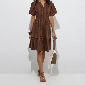 Robe longue midi en lin de haute qualité pour femmes, robe élégante à volants, style bohème, robe maxi décontractée - Product Image 2