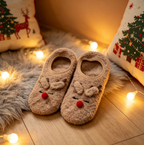 <span class=keywords><strong>Chaussons</strong></span> d'hiver chauds et respirants en peluche pour femme, antidérapants, épais, mignons, motif cerf, pour l'intérieur - Product Image 5