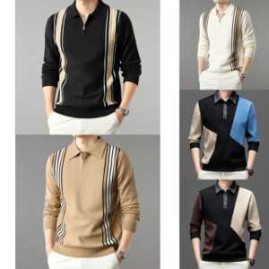 <span class=keywords><strong>Polo</strong></span> à manches longues rayé pour homme, de haute qualité et <span class=keywords><strong>pas</strong></span> <span class=keywords><strong>cher</strong></span>, avec col et vêtements à séchage rapide en stock - Product Image 2