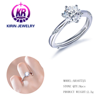 Bagues de fiançailles et de mariage de luxe en moissanite Kirin pour femmes, en argent sterling 925 plaqué rhodium, 2,3 g, bijoux de fête