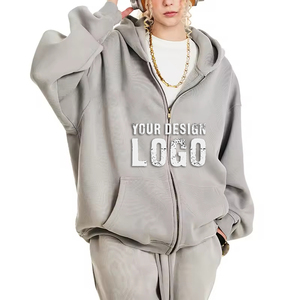 Street Casual Gradient Color Loose Zip Mens <b>Cardigan</b> Hoodies Coat Wholesale OEM Drop Shoulder Zipped Oversized Men's Hoodies - Product Image 5