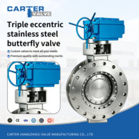 Válvula de Mariposa Triple Excéntrica de Acero Inoxidable SS316, con Brida RF, Eléctrica/Neumática, Sellado Hermético, para Vapor a Alta Temperatura, ANSI Clase 150