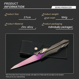 Cuchillo Balisong Valorant Singularity 2.0 <span class=keywords><strong>de</strong></span> 27 cm <span class=keywords><strong>con</strong></span> Funda <span class=keywords><strong>de</strong></span> Cuero, Aleación <span class=keywords><strong>de</strong></span> Zinc, para Juego - Product Image 4