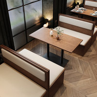 Ensemble de table et de chaises de restaurant en bois massif, style industriel rétro, personnalisable, pour usage commercial