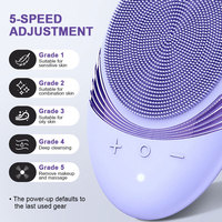 Usage domestique étanche visage soins de la peau masseur épurateur équipement de beauté sonique vibrant Silicone électrique brosse de nettoyage du visage