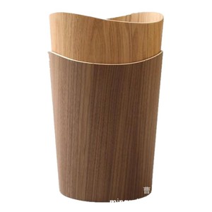 Wooden Trash Can Cylindrical Open Household Waste Bin For Home Office Living Room Bedroom Storage - Product Image 2