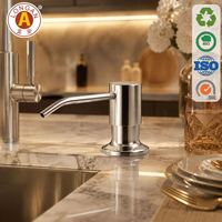 Distributeur de savon de cuisine anti-déversement en acier inoxydable Longan avec finition polie pour usage commercial, bouteilles disponibles en ODM