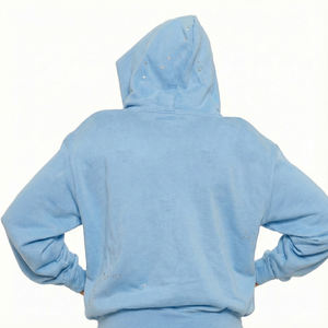 <b>Men</b> Casual Knitted Clothing Manufacturer Rhinestone <b>Hoodie</b> Personalized Logo Printing <b>Thick</b> Trendy Vintage Winter Fleece - Product Image 2