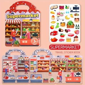 Álbumes de Pegatinas Reutilizables Personalizados, Pegatinas de Burbujas con Varias Escenas y Temas, Innovadora Escena de Pegatinas de Gelatina para Niños - Product Image 1