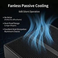 EGLOBAL J5005 Mini PC Industri Tanpa Kipas 4x LAN 2.5G, RS232 COM, HD, 6x USB, -20~60 ° C, 1x Slot DDR4, Komputer Tangguh dengan SSD MSATA
