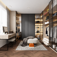 Ensemble de meubles en bois sur mesure pour chambre à coucher : Dressing, armoire et coiffeuse, directement de l'usine