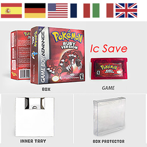 IC SAVE CART Leaf Green Fire Red Ruby Emerald SAPPHIRE USA FRA EUR NOE ESP ITA box trey <b>Game</b> Cartridge for Gba - Product Image 1