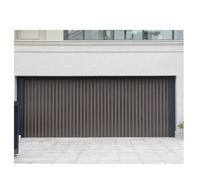 ATMOS Maison de luxe encastrée Porte de garage sectionnelle électrique aspect bois Grain 16X7 à latte Moderne