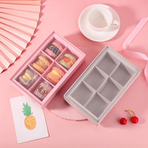 Boîte à macarons, biscuits, pâtisseries, bonbons, avec fenêtre transparente, emballage blanc pour gâteaux et biscuits avec grille, pour aliments - Product Image 4