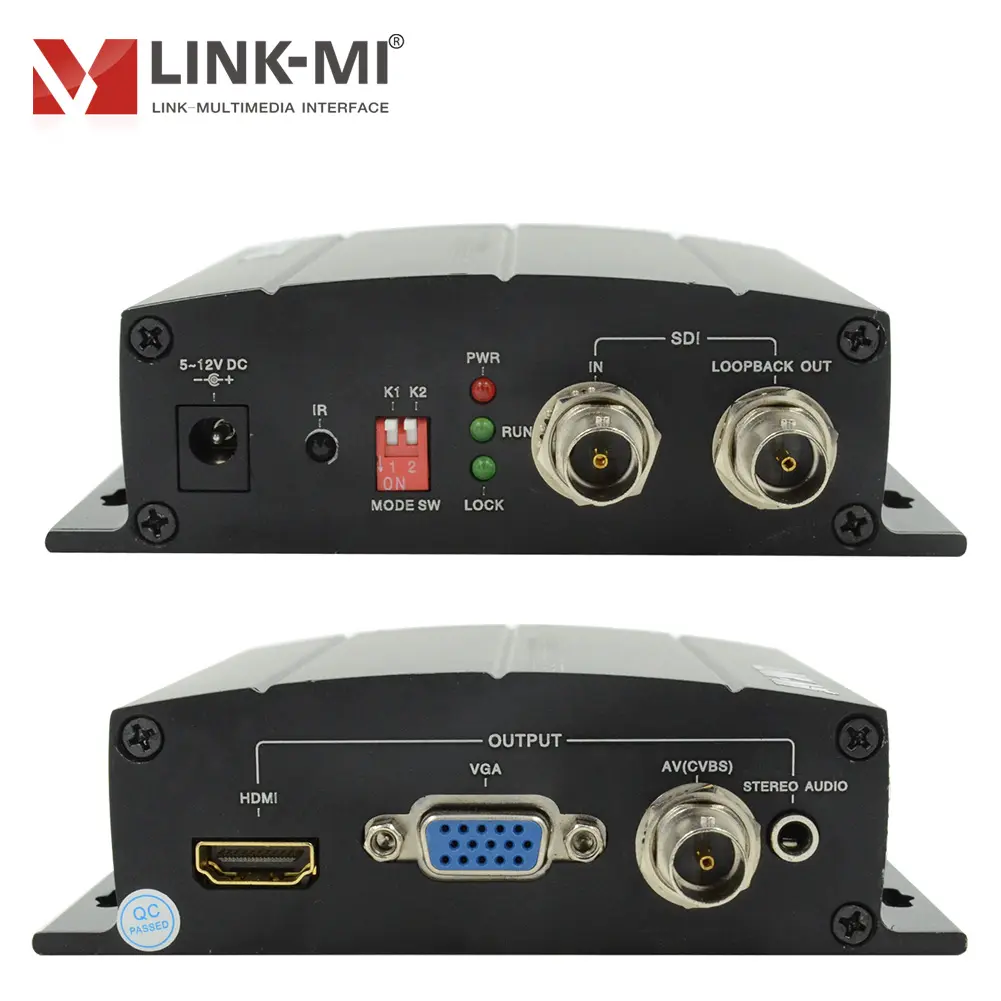 Convertidor LINK-MI SDI a HDMI/VGA/AV, convertidor BNC con bucle de salida IR SDI