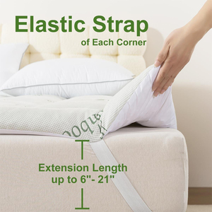 Cooling <strong>Mattress</strong> <strong>Topper</strong> 1500 GSM Thicker Shredded Memory Foam Quilt <strong>Topper</strong> with Viscose Made From Bamboo Cover 4 Bands - Product Image 3