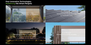 Kim Loại mái hiên tán Bảng điều khiển Trung Quốc Powered ngoài trời gắn nhôm không thấm nước năng lượng mặt trời pergola với hệ thống chiếu sáng LED - Product Image 6