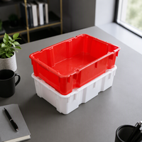 Caisse en plastique empilable et emboîtable en maille perforée pour le stockage et l'expédition