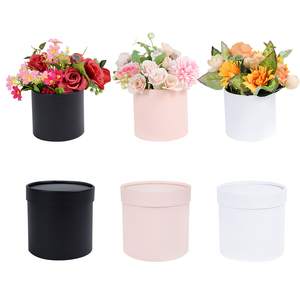 Cajas de Flores Redondas de 12x12.6cm para el Día de San Valentín, <span class=keywords><strong>Caja</strong></span> de Regalo <span class=keywords><strong>Floral</strong></span> para Rosas, <span class=keywords><strong>Caja</strong></span> de Regalo para Rosas - Product Image 1