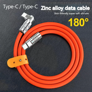 Recharge en position couchée au <span class=keywords><strong>lit</strong></span> 120W 6A Charge super rapide PD Type C Câble en silicone liquide Charge rapide Câble <span class=keywords><strong>de</strong></span> chargeur Usb C à C - Product Image 2