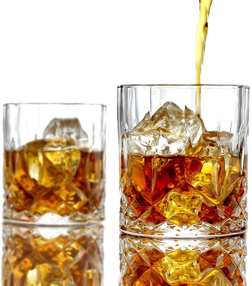 1*decanter and 4*glass Old Fashioned Glass Whiskey Glasses  Lead-free Rocks Glasses