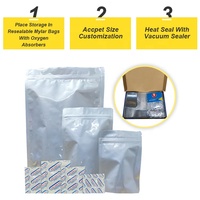 100PSC Mylar Zakken Voor Voedsel Opslag Met Zuurstof Schokdempers 300CC 1 Gallon 10 "X 14", 6 "X 9", 4 "X 6" Resealable Tassen