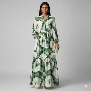 ชุดเดรสยาวทรงเอ แขนยาว พิมพ์ลายโลโก้ด้านหน้า สำหรับผู้หญิง แบรนด์ Unity Luxure รุ่นใหม่ ใส่สบาย ระบายอากาศได้ดี เหมาะสำหรับฤดูใบไม้ผลิและฤดูร้อน เอวธรรมชาติ - Product Image 2