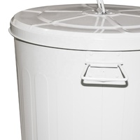 Grande poubelle intérieure et extérieure galvanisée de 20 gallons, 75L, poubelles, poubelle en métal, poubelle ronde