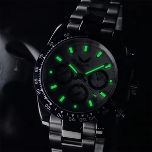Montre Homme Luxe Originale Neuve, Meilleure Montre Dorée, Étanche 5 ATM, Bracelet en Silicone, Lunette Céramique, Chronographe Lumineux, Vente en Gros - Product Image 2