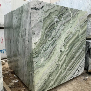 Ngọc Lục Bảo Ngọc bích màu xanh lá cây gạch đá cẩm thạch tấm trang trí nội thất sang trọng Thiết kế phòng đá tự nhiên đá cẩm thạch vuông nhà thiết kế trụ cột - Product Image 3